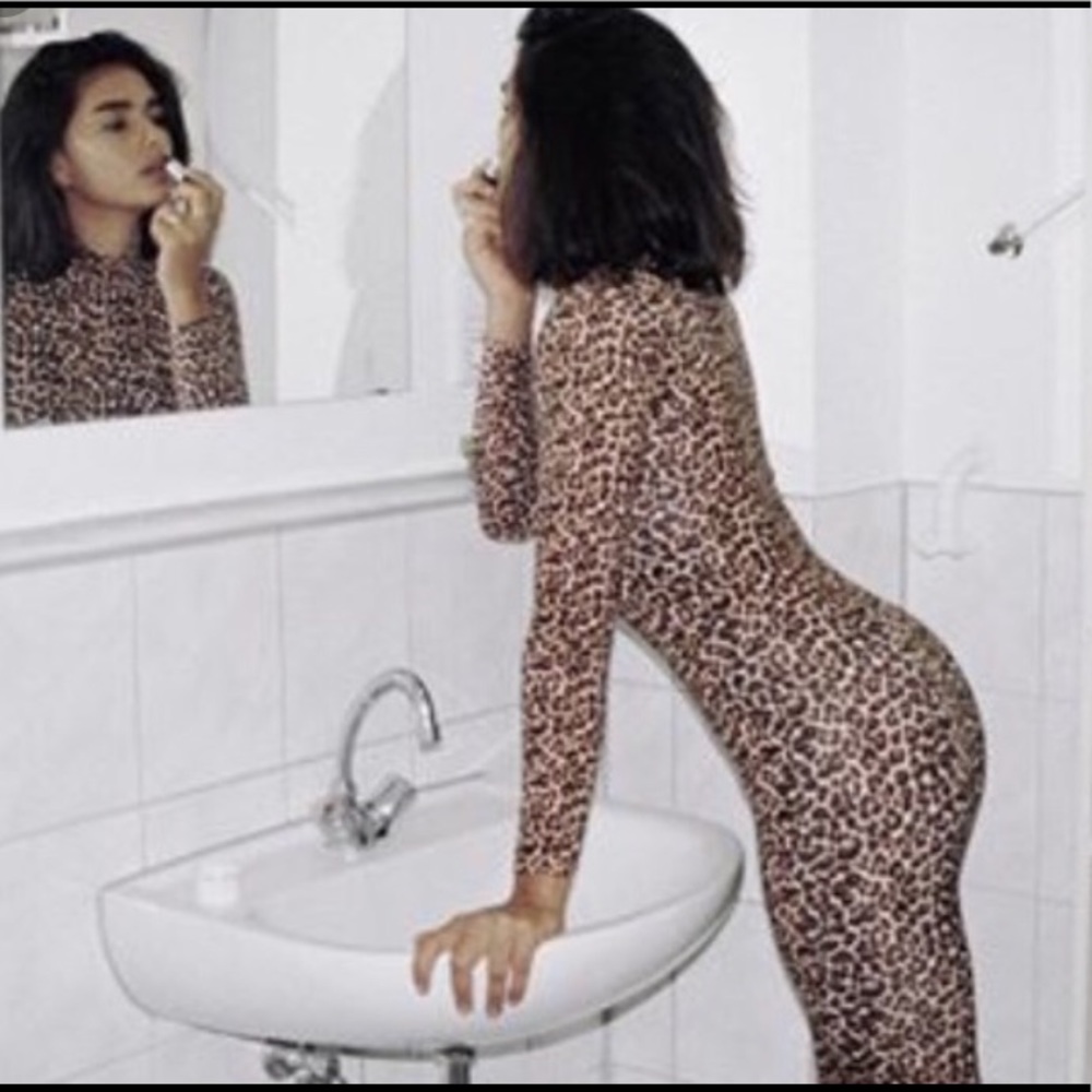 American apparel leopard print catsuit